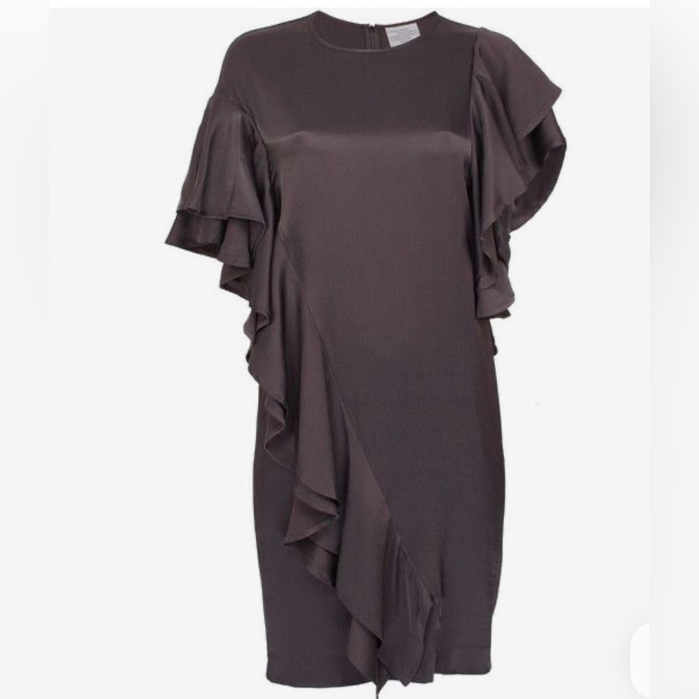 Baum und pferdgarten Asymmetrical formal Ruffled Dress in Charcoal size L